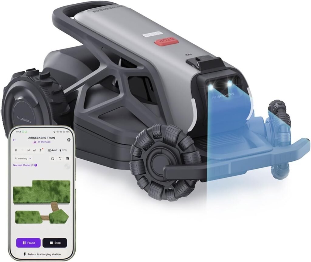 TRON SE Robot Lawn Mower Wire Free,Lawn Mower Reception 0.45 Acre,Antenna-Free NRTK+AI Vision,65% Slope 140° Obstacle Detection,80 Multi-Zone Management,Customized Mowing, IPX6,10Ah TRON SE Robot Lawn Mower Wire Free,Lawn Mower Reception 0.45 Acre,Antenna-Free NRTK+AI Vision,65% Slope 140° Obstacle Detection,80 Multi-Zone Management,Customized Mowing, IPX6,10Ah