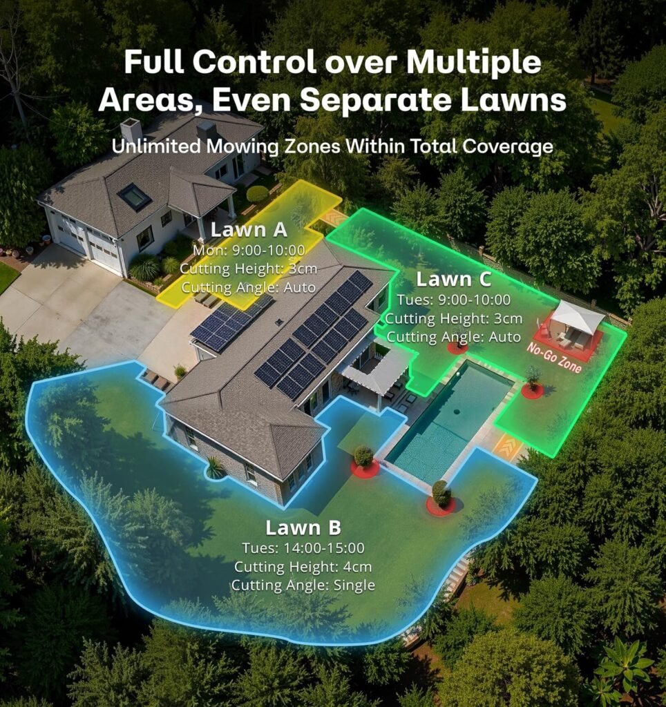 T1200Pro Robot Lawn Mower Wire-Free with Garage, Automatic Lawn Mower for 0.35 Acre, 45% Slopes, Cutting Height 3-6cm, Wireless RTK+AI Powered Robot Mower T1200Pro Robot Lawn Mower Wire-Free with Garage, Automatic Lawn Mower for 0.35 Acre, 45% Slopes, Cutting Height 3-6cm, Wireless RTK+AI Powered Robot Mower