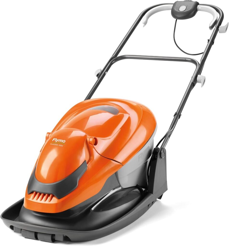 Flymo EasiGlide 360V Hover Collect Lawn Mower - W Motor, cm Cutting Width, Litre Grass Box, Folds Flat, m Cable Length, Orange and Grey Flymo EasiGlide 360V Hover Collect Lawn Mower - W Motor, cm Cutting Width, Litre Grass Box, Folds Flat, m Cable Length, Orange and Grey